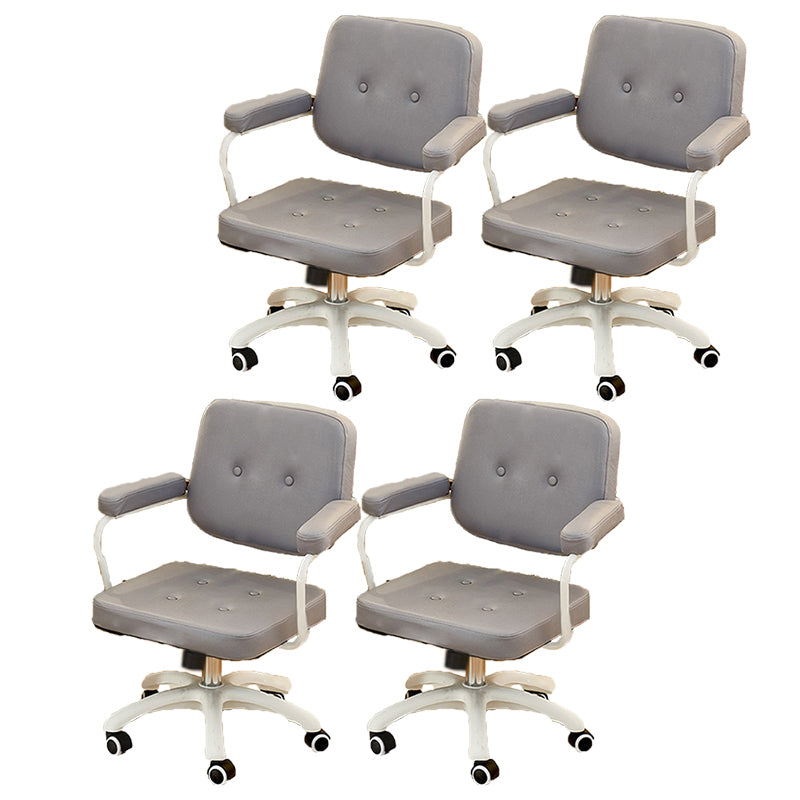 Padded Arms Modern Swivel Chair Adjustable Seat Height Office Chair with Wheels