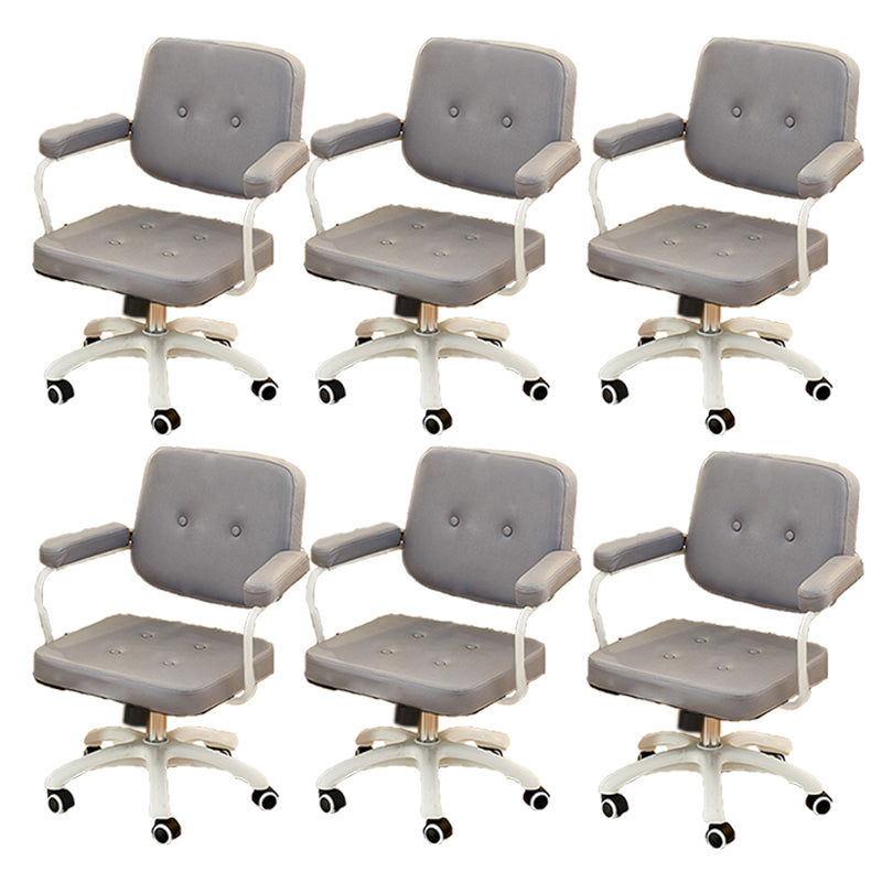 Padded Arms Modern Swivel Chair Adjustable Seat Height Office Chair with Wheels