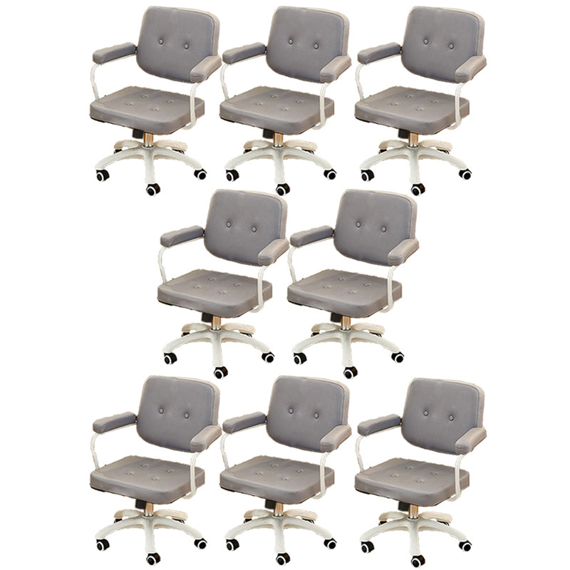 Padded Arms Modern Swivel Chair Adjustable Seat Height Office Chair with Wheels