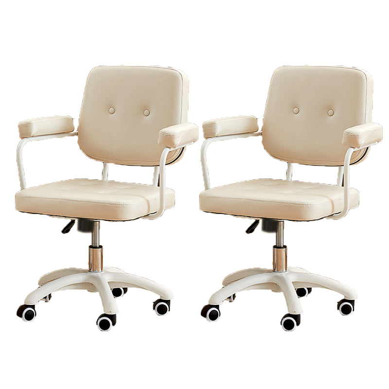 Padded Arms Modern Swivel Chair Adjustable Seat Height Office Chair with Wheels