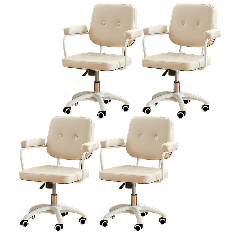 Padded Arms Modern Swivel Chair Adjustable Seat Height Office Chair with Wheels