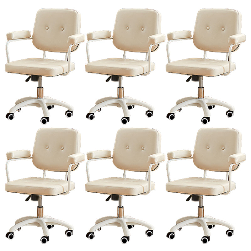 Padded Arms Modern Swivel Chair Adjustable Seat Height Office Chair with Wheels