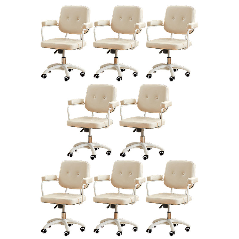 Padded Arms Modern Swivel Chair Adjustable Seat Height Office Chair with Wheels