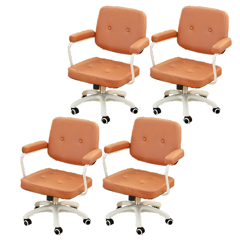 Padded Arms Modern Swivel Chair Adjustable Seat Height Office Chair with Wheels