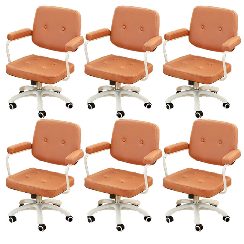 Padded Arms Modern Swivel Chair Adjustable Seat Height Office Chair with Wheels