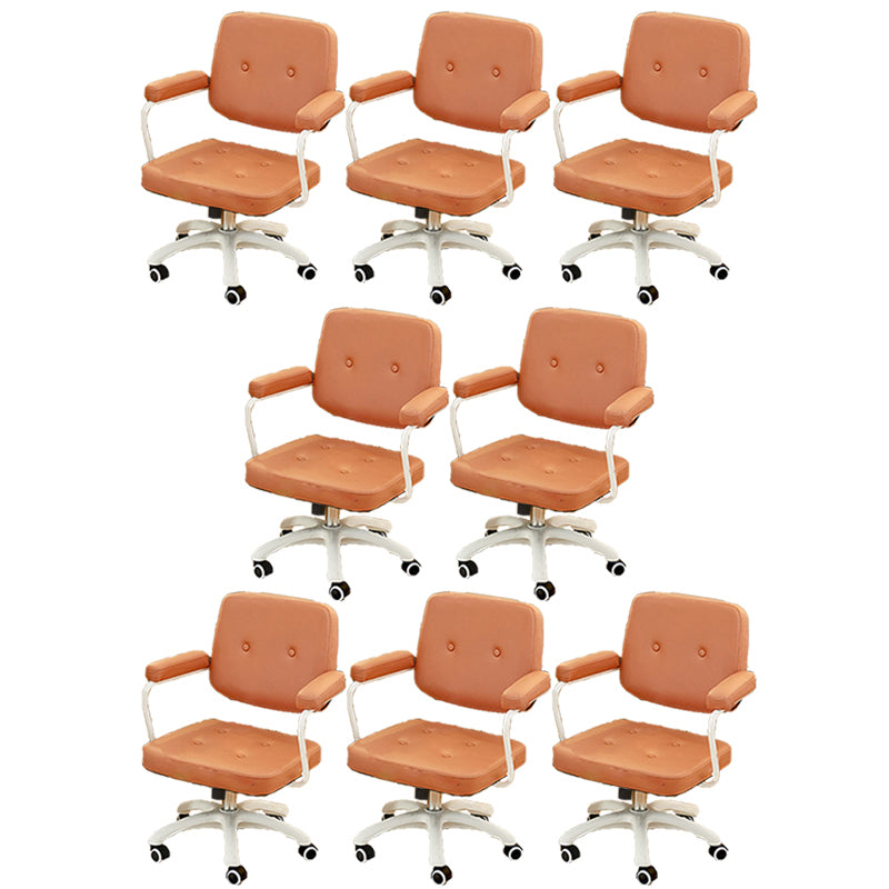 Padded Arms Modern Swivel Chair Adjustable Seat Height Office Chair with Wheels