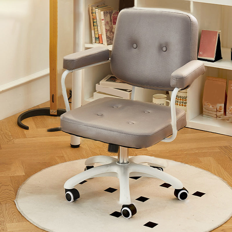 Padded Arms Modern Swivel Chair Adjustable Seat Height Office Chair with Wheels