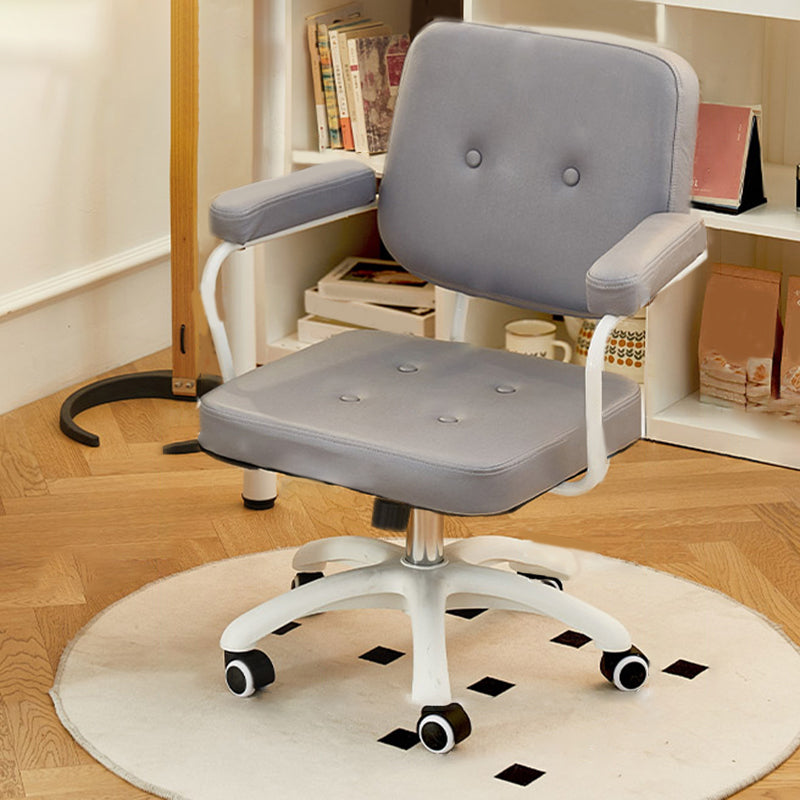 Padded Arms Modern Swivel Chair Adjustable Seat Height Office Chair with Wheels