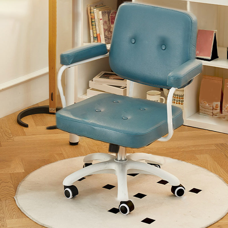 Padded Arms Modern Swivel Chair Adjustable Seat Height Office Chair with Wheels