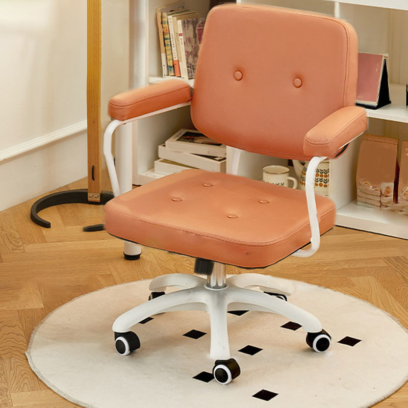 Padded Arms Modern Swivel Chair Adjustable Seat Height Office Chair with Wheels