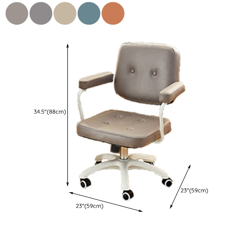 Padded Arms Modern Swivel Chair Adjustable Seat Height Office Chair with Wheels