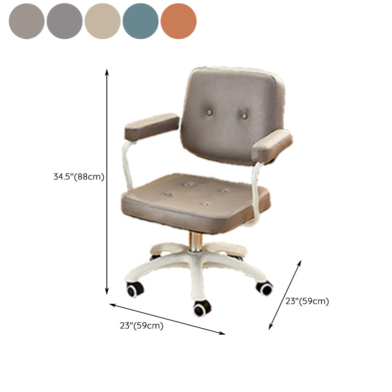 Padded Arms Modern Swivel Chair Adjustable Seat Height Office Chair with Wheels