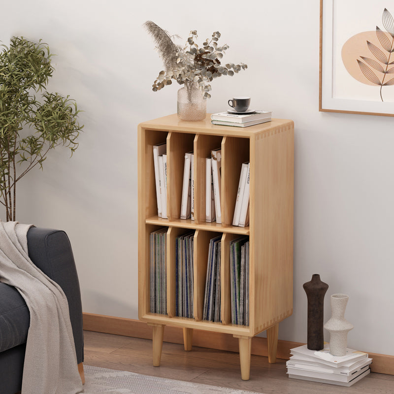 Modern Style Solid Wood Bookshelf Closed Back Bookcase with Shelves