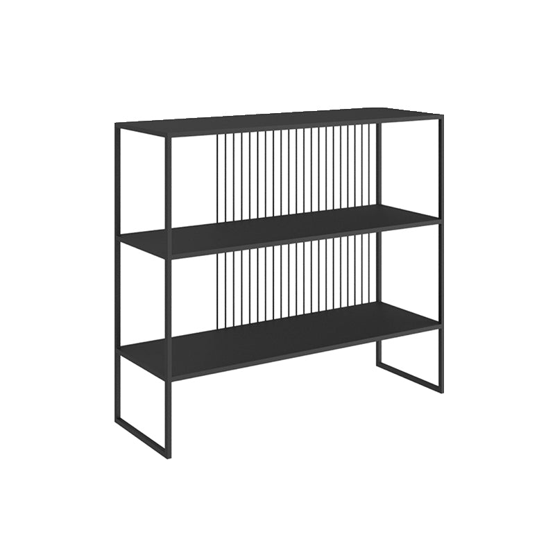 Contemporary Horizontal Metal Bookshelf Open Back Bookcase with Shelves