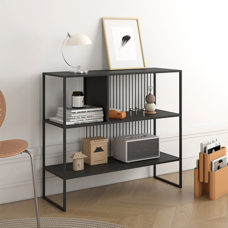 Contemporary Horizontal Metal Bookshelf Open Back Bookcase with Shelves
