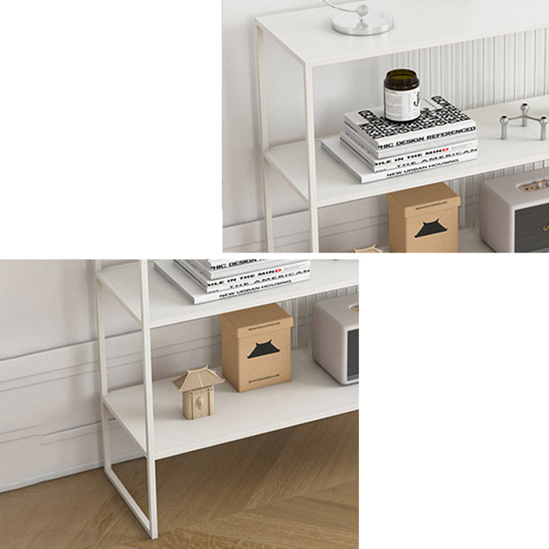Contemporary Horizontal Metal Bookshelf Open Back Bookcase with Shelves