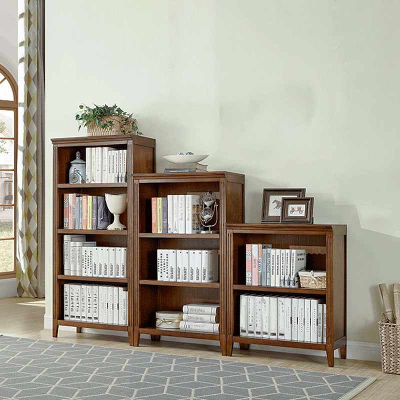 Contemporary Closed Back Standard Bookshelf Wooden Bookcase for Study Room