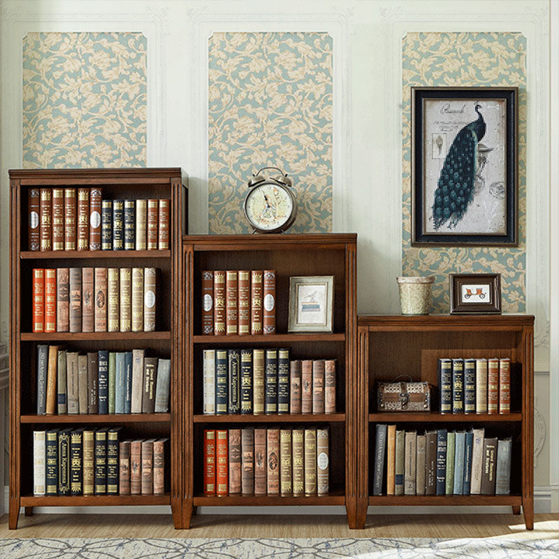 Contemporary Closed Back Standard Bookshelf Wooden Bookcase for Study Room