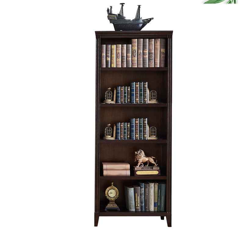 Contemporary Closed Back Standard Bookshelf Wooden Bookcase for Study Room