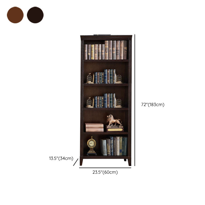 Contemporary Closed Back Standard Bookshelf Wooden Bookcase for Study Room