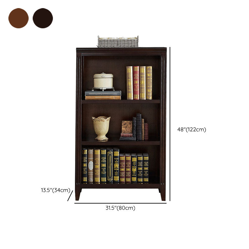 Contemporary Closed Back Standard Bookshelf Wooden Bookcase for Study Room