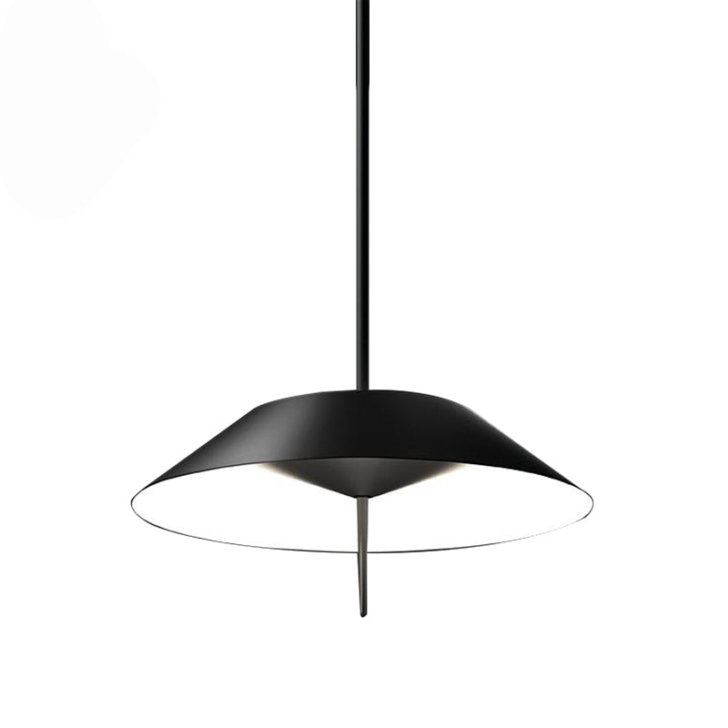Negro/blanco/dorado medio cónico colgante colgante de colgante simple suspensión de hierro led luz en luz cálida/blanca