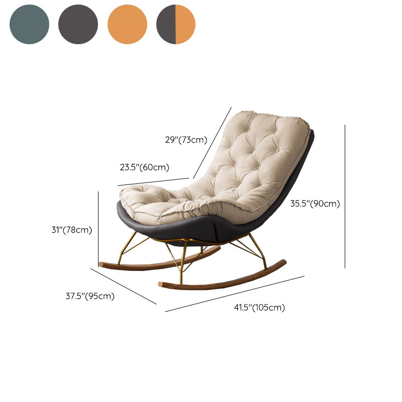Leisure Light Luxury Chaise Rocking Chair Modern Home Upholstered Lazy Sofa Chair