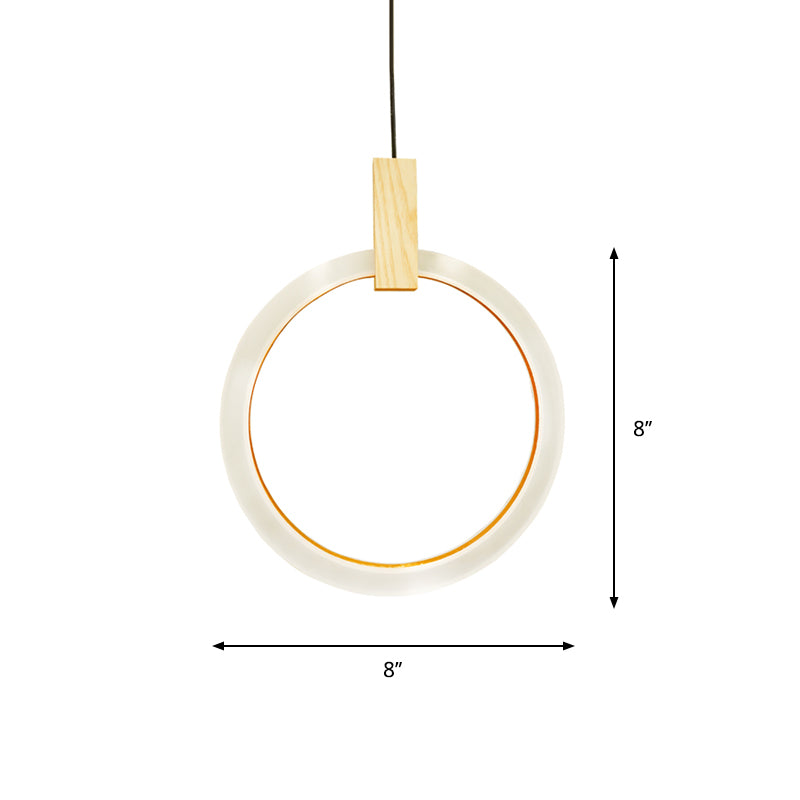 1/3-Licht-Schlafzimmer-Suspension Anhänger mit Ring Acrylschatten weiß hängende Deckenleuchte, 8 "/12"/16 "Dia