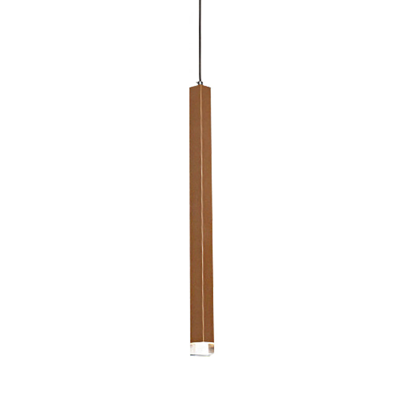 Gold Slim Cuboid Metal Suspension Light estilo simple 1/4/5 Barra de luz Luz colgante de colgantes en cálido/blanco