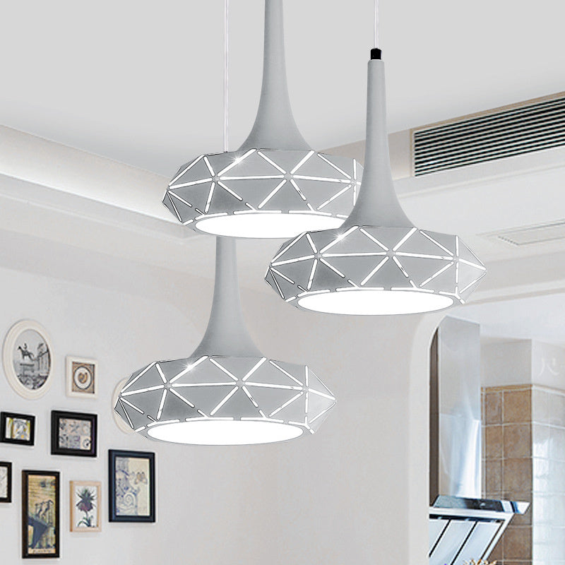 Lámpara de techo redondo mínimo colgante de clúster de comedor LED de metal en luz cálida/blanca con dosel redondo/lineal