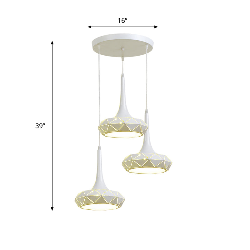Lámpara de techo redondo mínimo colgante de clúster de comedor LED de metal en luz cálida/blanca con dosel redondo/lineal