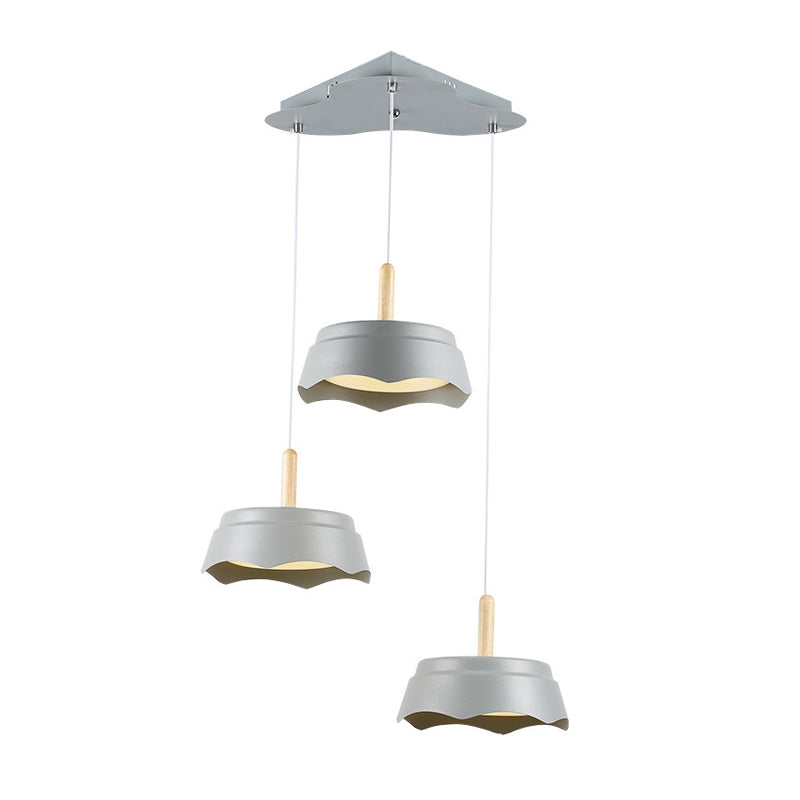 Drum Living Sala Suspension Pendse Metal 3 luces Modernismo Luz de techo colgante