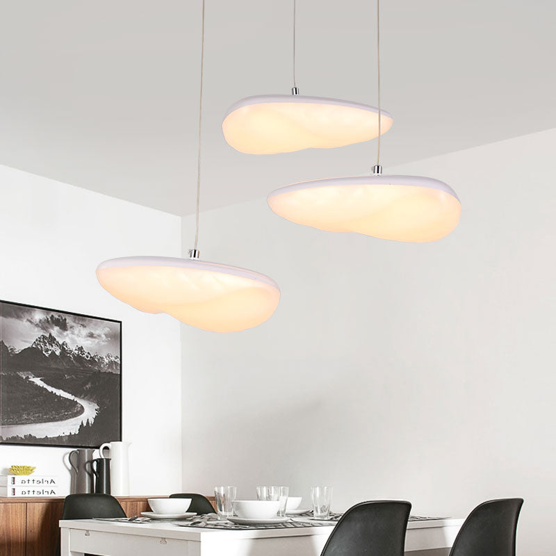 Iluminación geométrica blanca Simplicidad 3/7 cabezas LED Metal Kit de luz colgante con dosel redondo/lineal