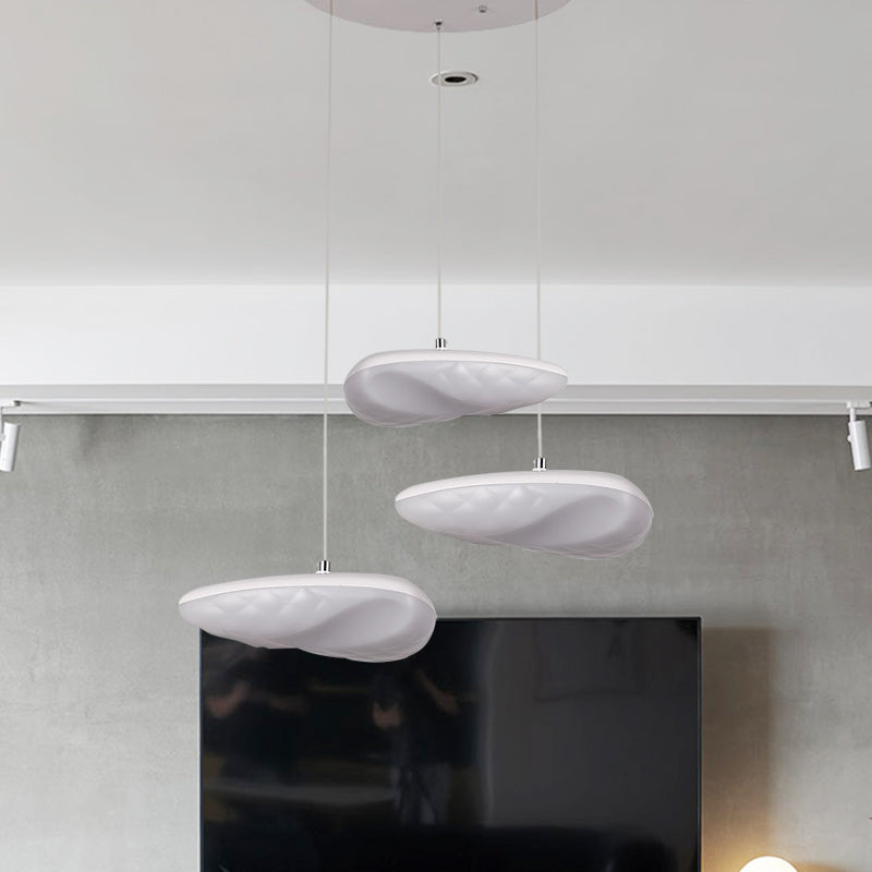 Iluminación geométrica blanca Simplicidad 3/7 cabezas LED Metal Kit de luz colgante con dosel redondo/lineal