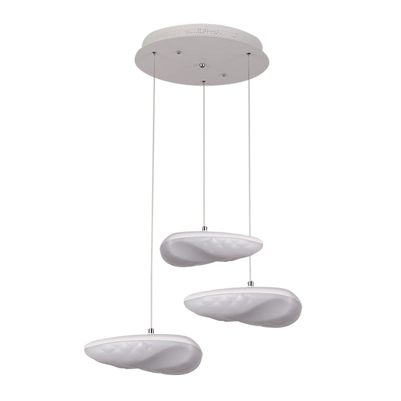 Iluminación geométrica blanca Simplicidad 3/7 cabezas LED Metal Kit de luz colgante con dosel redondo/lineal