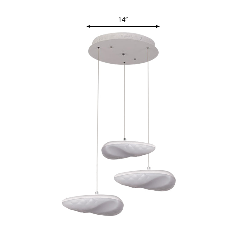 Iluminación geométrica blanca Simplicidad 3/7 cabezas LED Metal Kit de luz colgante con dosel redondo/lineal