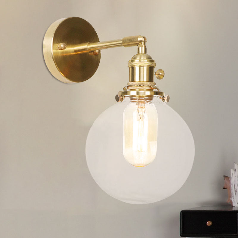 Kugel Wandleuchte Licht 1 leichte klare Glasschatten Industriewandlampe für Veranda