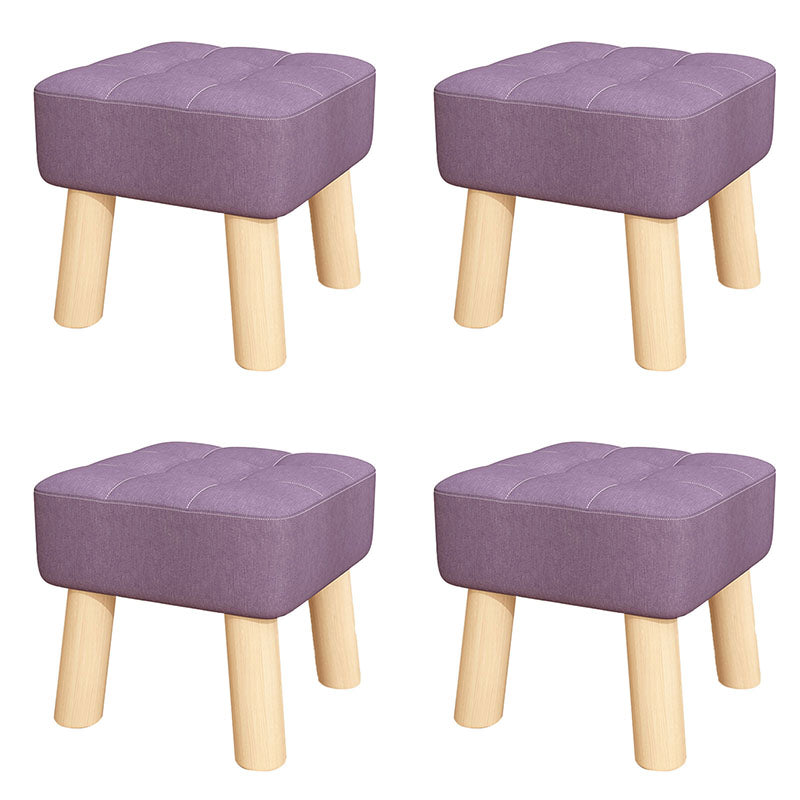 Modernism Ottoman Velvet Upholstered Fade Resistant Square Ottoman