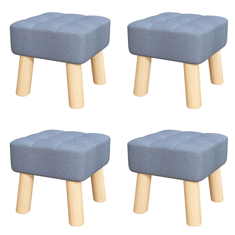 Modernism Ottoman Velvet Upholstered Fade Resistant Square Ottoman