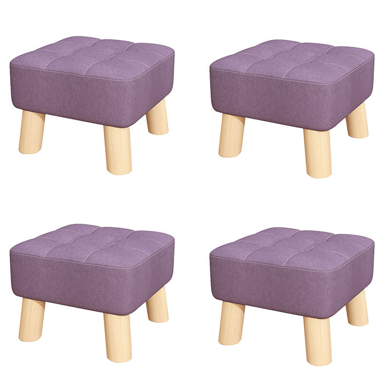 Modernism Ottoman Velvet Upholstered Fade Resistant Square Ottoman