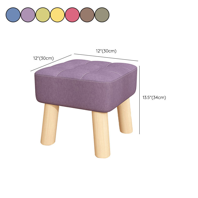 Modernism Ottoman Velvet Upholstered Fade Resistant Square Ottoman