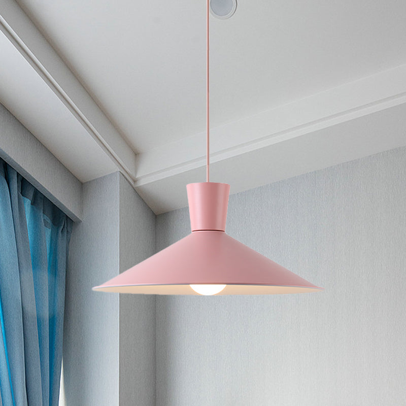 Cono rosa/blu/grigio giù per il ciondolo di illuminazione Nordic 1 Luce a sospensione in metallo Light