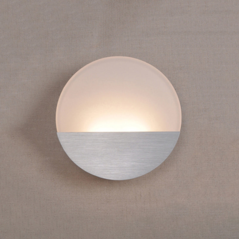 Luce bianca rotonda/a led sconce semplice semplice idee di illuminazione a parete acrilica a luce in caldo/bianco