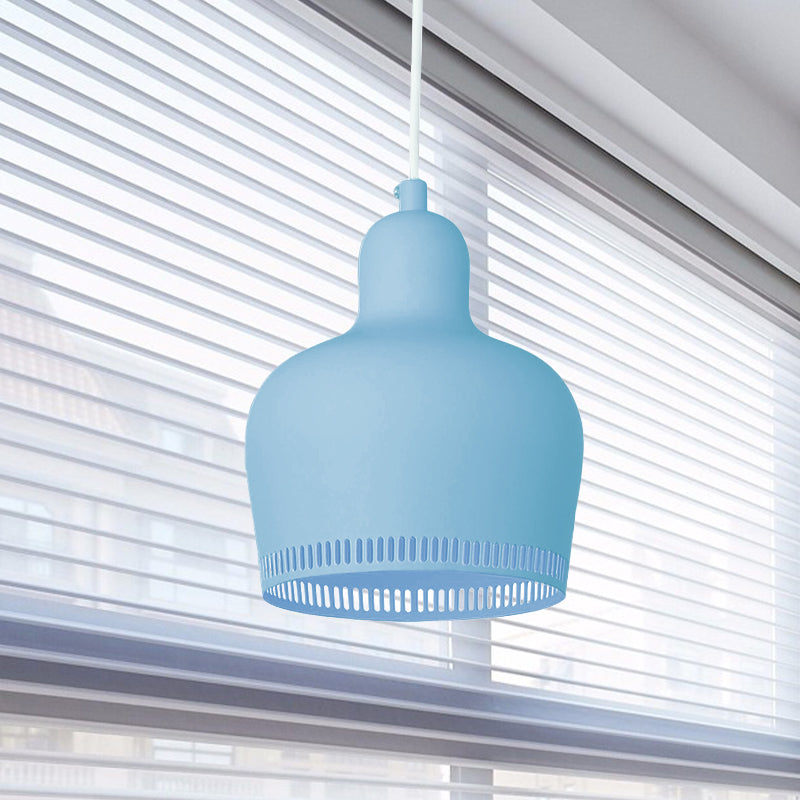 Posteo de suspensión Bell Drop de metal nórdico 1 Rosa claro/azul/amarillo Luz de techo colgante para dormitorio