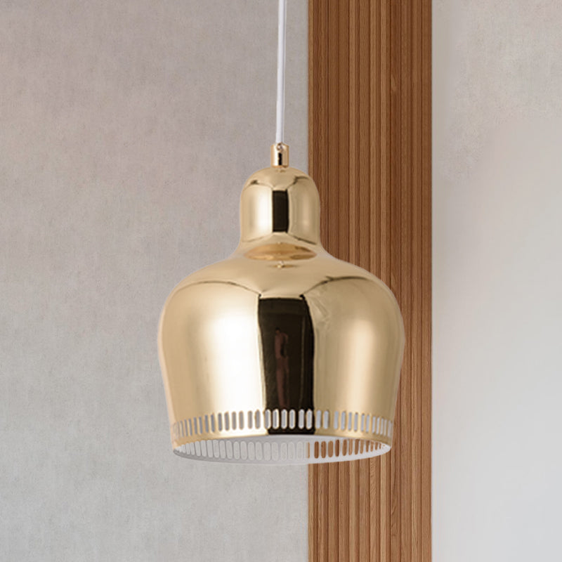 Posteo de suspensión Bell Drop de metal nórdico 1 Rosa claro/azul/amarillo Luz de techo colgante para dormitorio