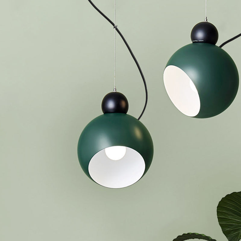 Lámpara colgante colgada con estilas con estilo nórdico 1 Luz de la sala de estar de la sala de estar en verde/blanco