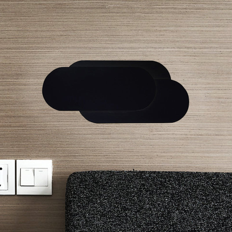 Lampada per lavatrice ovale in alluminio Lampada moderna Style LED LED Finitura Black Wall Accensione in luce calda/bianca per camera da letto