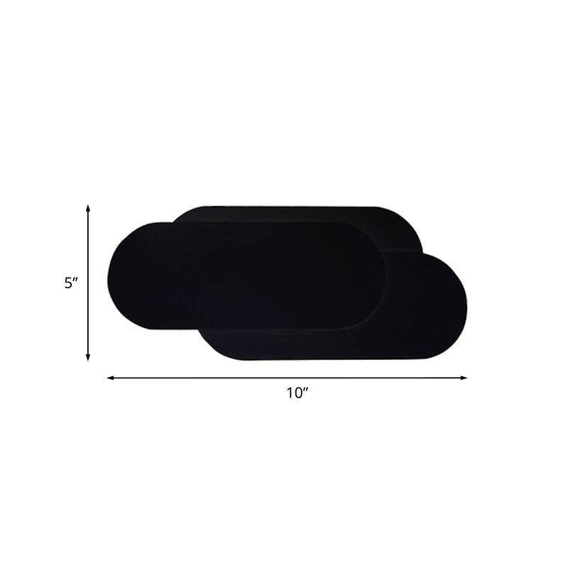 Lampada per lavatrice ovale in alluminio Lampada moderna Style LED LED Finitura Black Wall Accensione in luce calda/bianca per camera da letto