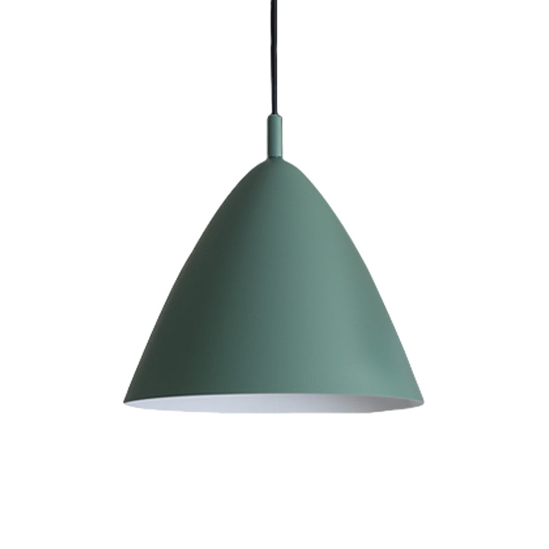 Tapered Ceiling Pendant Light Modernism Metal 10.5"/13"/16" Dia 1 Light Pink/Blue/Green Hanging Lamp Kit