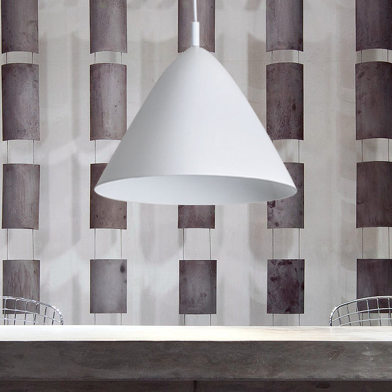 Tapered Ceiling Pendant Light Modernism Metal 10.5"/13"/16" Dia 1 Light Pink/Blue/Green Hanging Lamp Kit